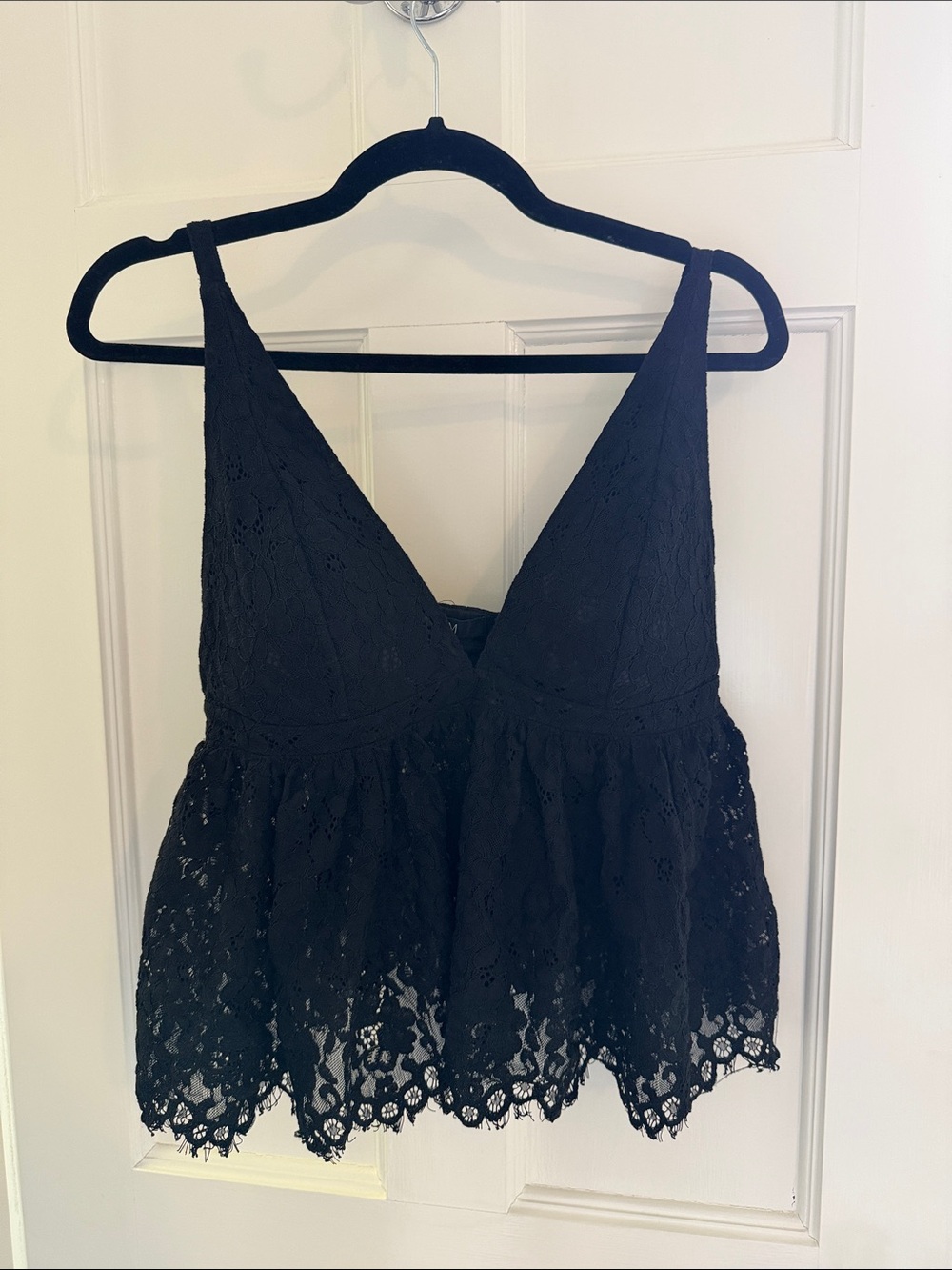 AFRM Declan Backless Lace Top in Black